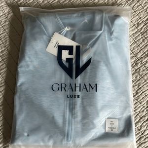 Graham Luxe Quarter Zip Frey Powder Blue Sweater - Medium